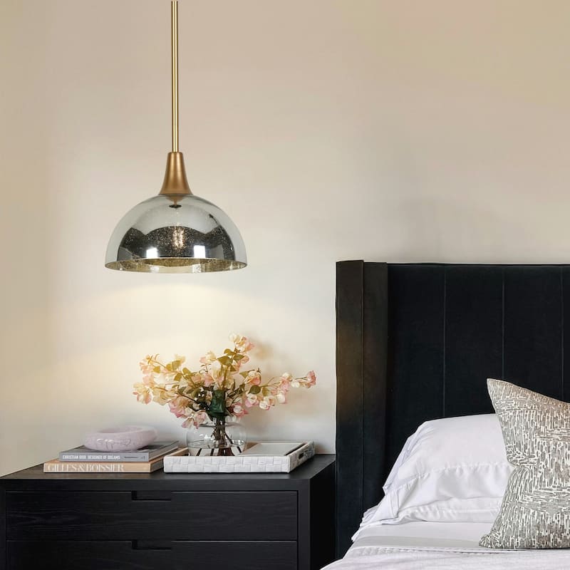 Modern Industrial 1-light Pendant Light Mercury Glass Stain Gold Kitchen Island Light for Dining Room