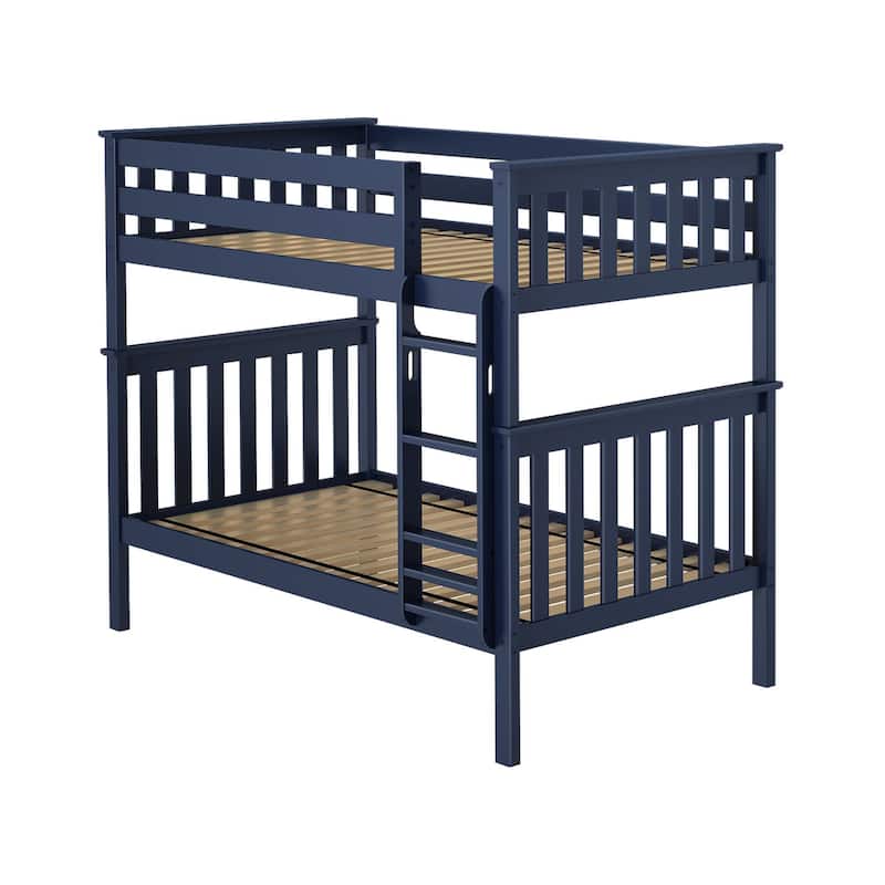 Now Furniture Solid Wood Twin Over Twin Bunk Bed with Straight Ladder
