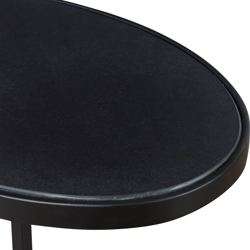 Uttermost Jessenia Black Marble Accent Table - 18"W x 23"H x 12"D