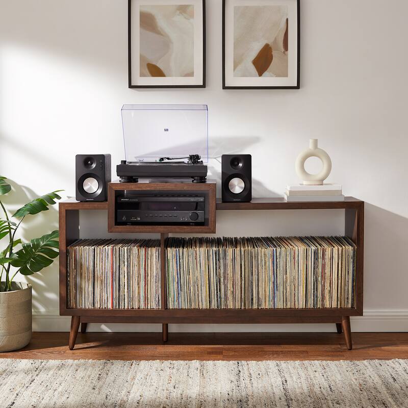 Crosley Nashville Large Record Player Stand With Vinyl Storage