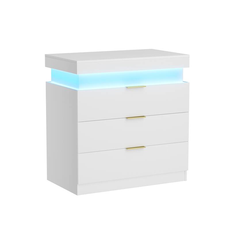 3-Pieces Bedroom Sets,Metal Bed Frame with Outlets, Charger, 4 drawers and Two Nightstands with Charging Station and LED Lights