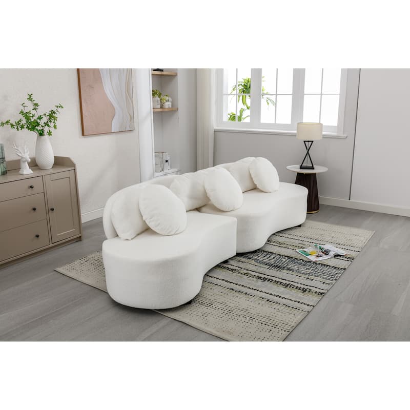 103.9" Modern Living Room Sofa Lamb Velvet Upholstered Couch Furniture for Home