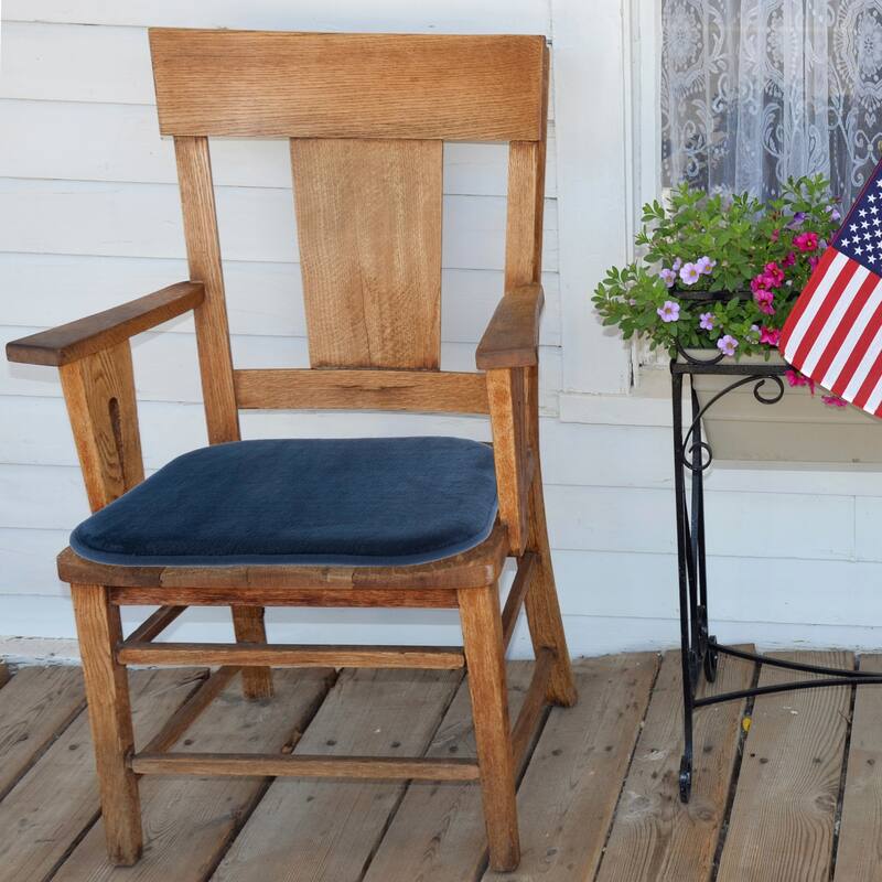 Memory Foam Chair Cushion- 16”x 16.25” Plush Chair Pad with Ties by Windsor Home