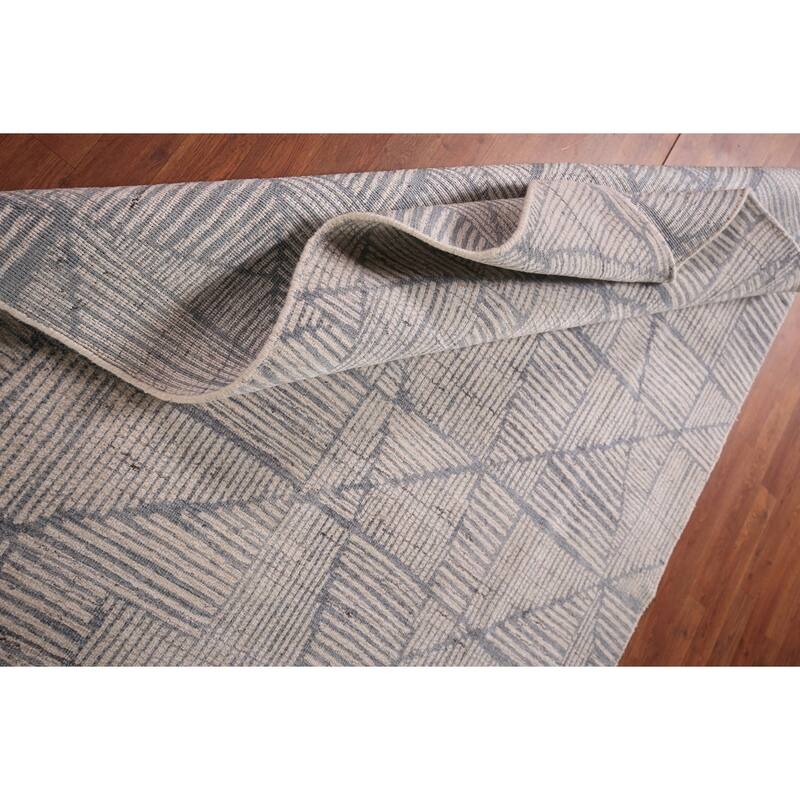 All-Over Modern Area Rug Handmade Abstract Wool Carpet - 5'4" x 7'6"