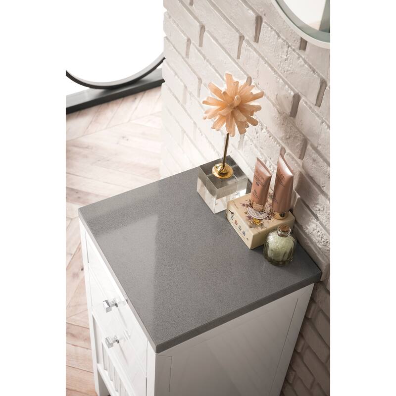 James Martin Vanities Athens 15" Cabinet w/ Drawers and Door, Glossy White - Grey Expo Quartz