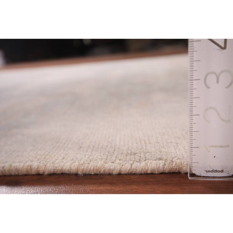 All-Over Abstract Modern Area Rug Handmade Grey Wool Carpet - 5'4" x 7'6"