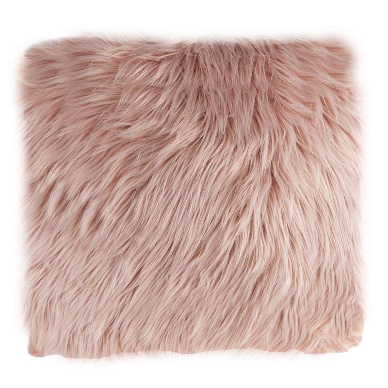 Hastings Home 22-Inch Square Faux Fur Pillow