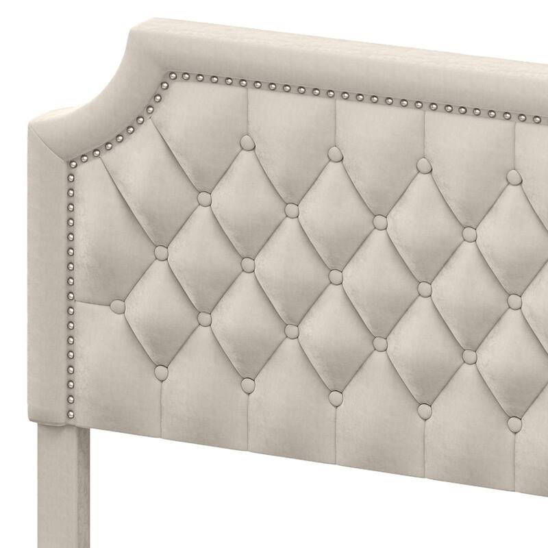 Moasis Velvet/Linen Upholstered Bedframe with Adjustable Headboard and 4 Storage Drawers