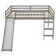 preview thumbnail 7 of 30, Full Size Loft Bed with Slide and Ladder for Kids, Under Bed Storage
