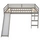 preview thumbnail 8 of 36, Full Size Multifunctional Wooden Loft Bed with Slide & Ladder for Kids
