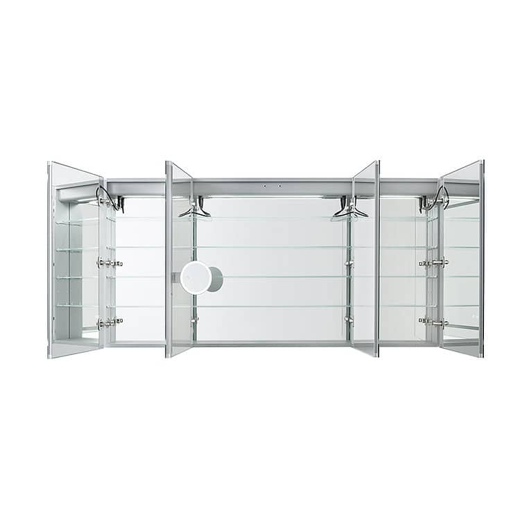 Medicine Cabinet With Light 72W x 32H x 5D - 72"X32" - Clear - 72"X32" - Glass Finish