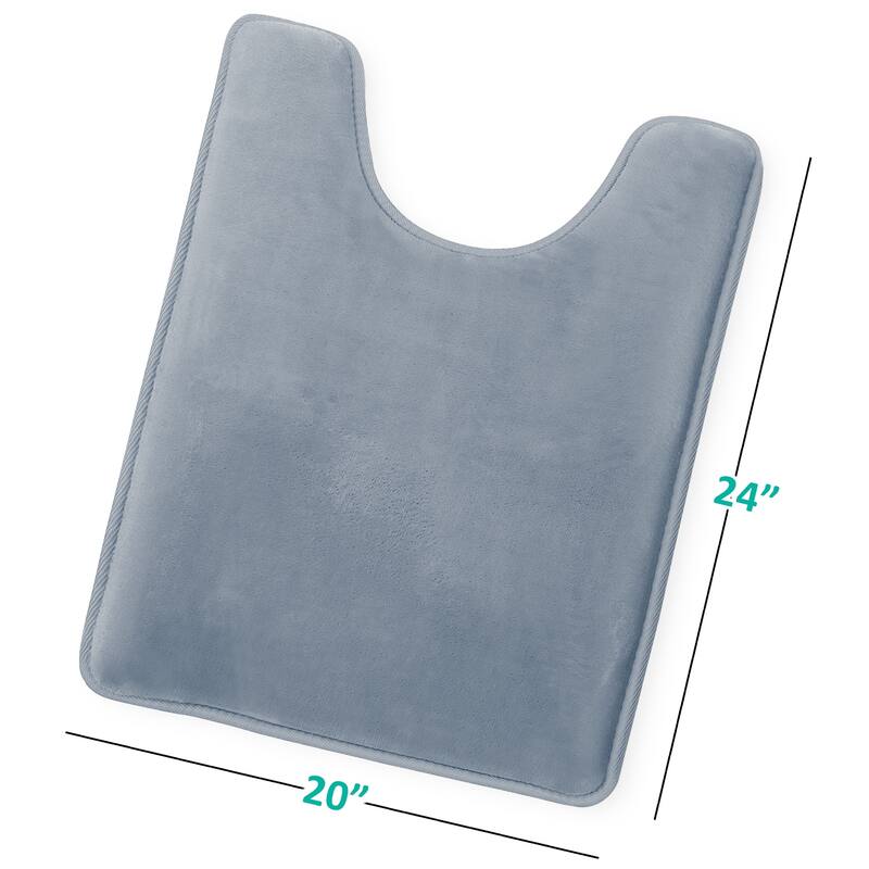 Clara Clark Ultra Soft Plush Bathroom Rug - Non-Slip, Velvet, Memory Foam Bath Mat - Set of 2