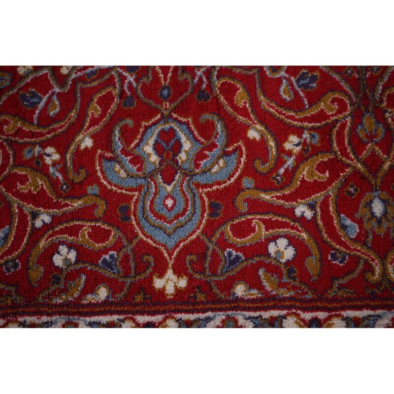 Victorian Style Red Kashan Turkish Rug Machine Made Traditional Carpet - 9'9" x 13'0"
