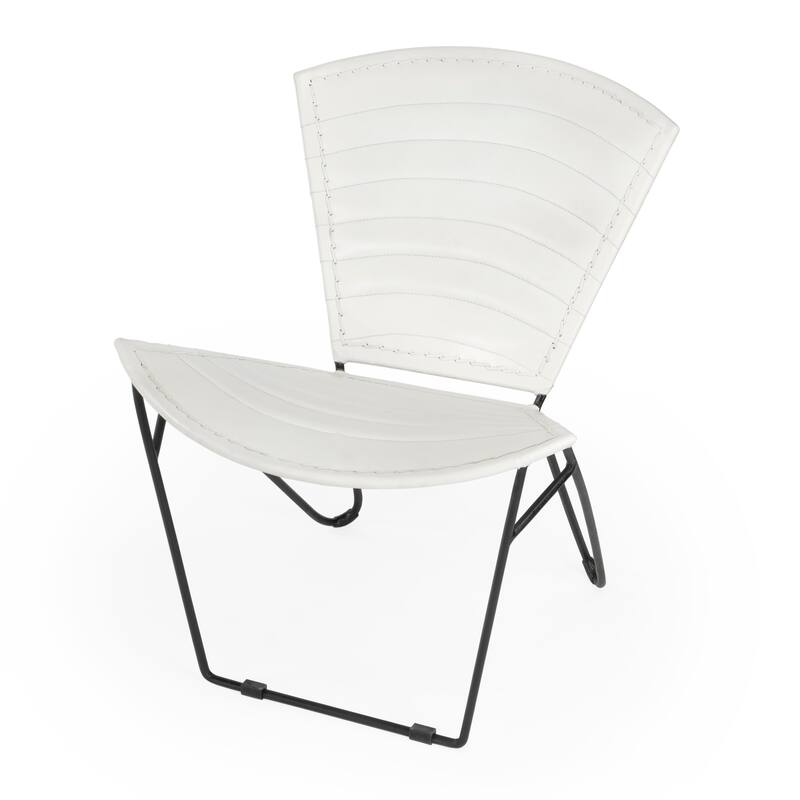 Felix Iron & Leather Accent Chair - White