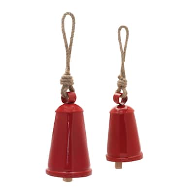 Rustic Metal Bell Ornament (Set of 4) - N/A