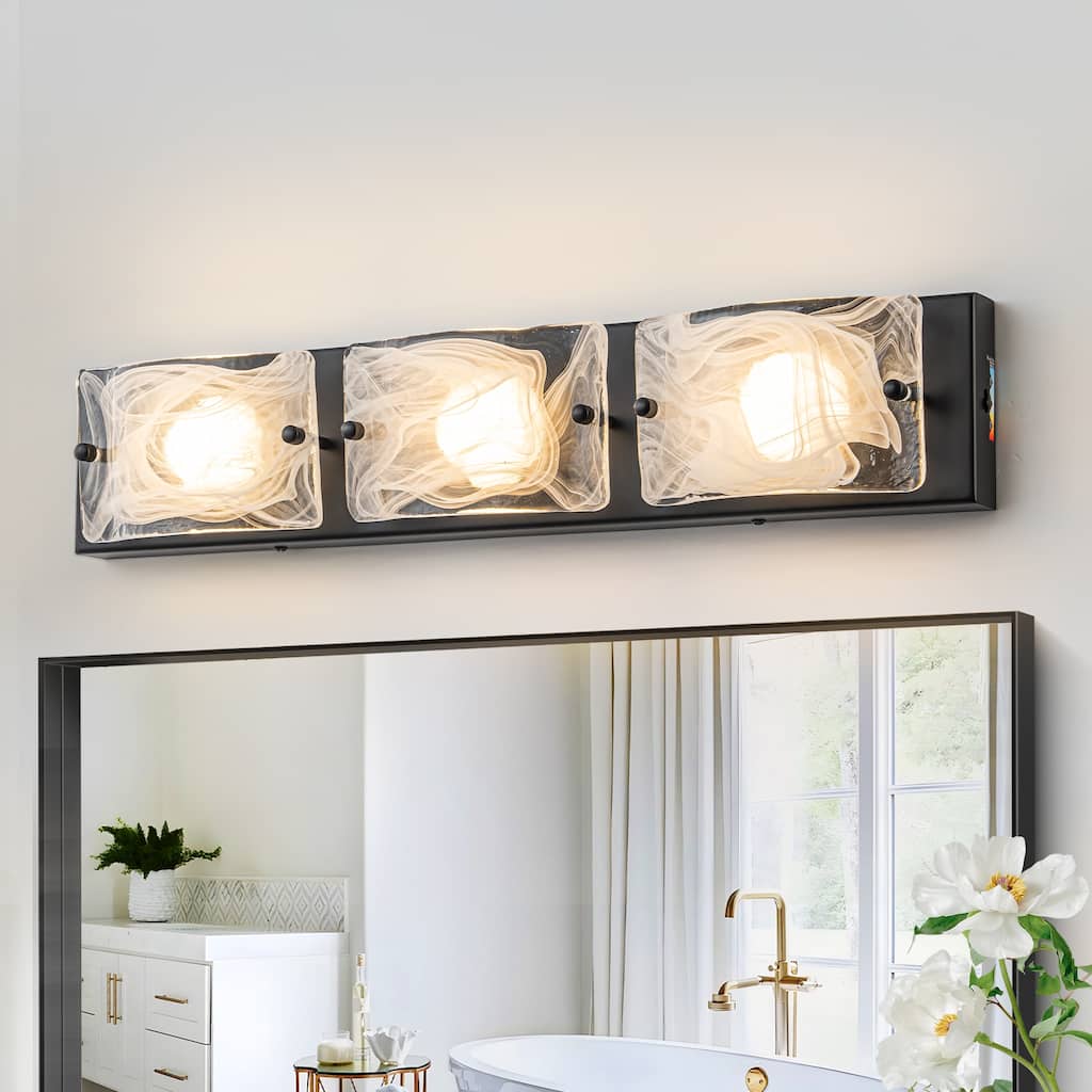 3/4-Light Modern Cloud Glass Wall Light Integrated LED Bathroom Vanity Light