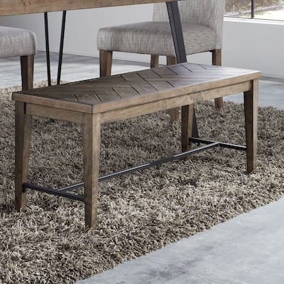 Horizons Rustic Caramel with Sawmark Distressing Bench