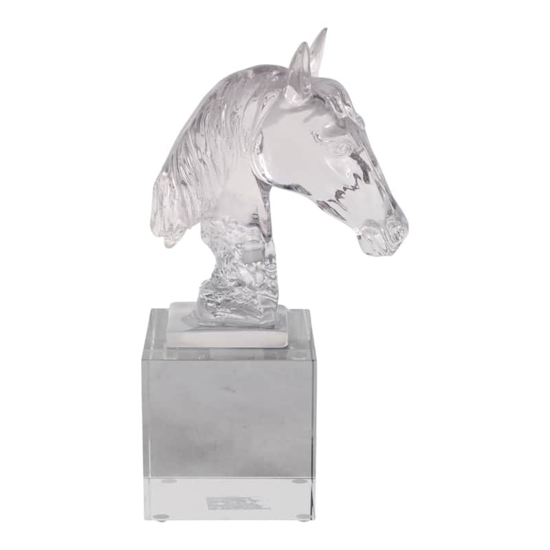 Resin Horse Sculpture with Crystal Base Figurine Accent - 10" Clear - 6" x 3.5" x 9.5"
