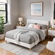 preview thumbnail 33 of 76, Upholstered Platform Bed Frame, Velvet, Wood Support, Modern White - King