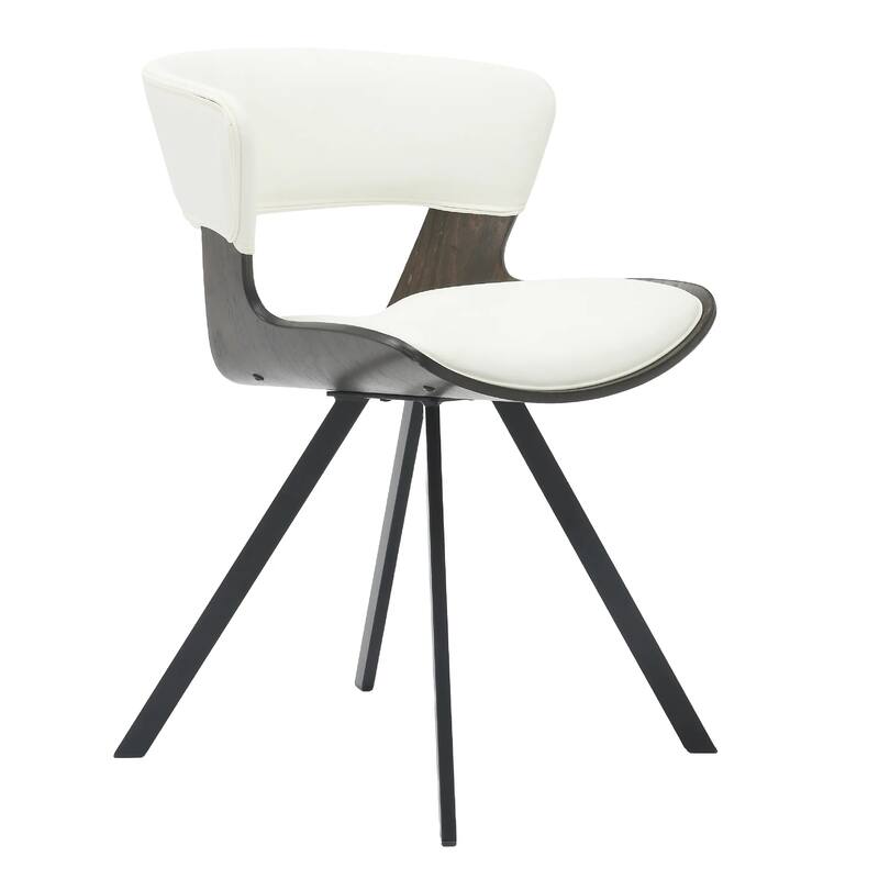 Nymia Upholstered Dining Chair with Saddle Seat - Velvet or Leather Accent Chair with Open Back and Iron Legs Set of 2