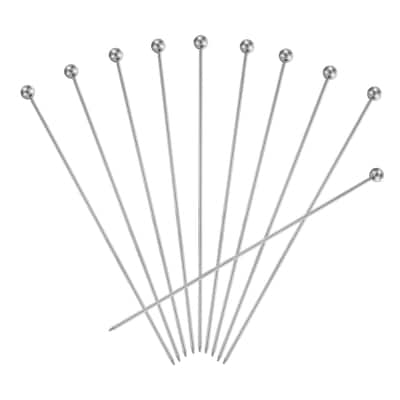 Stainless Steel Cocktail Toothpicks 7.9 Inch Ball - Silver - 7.9 Inch