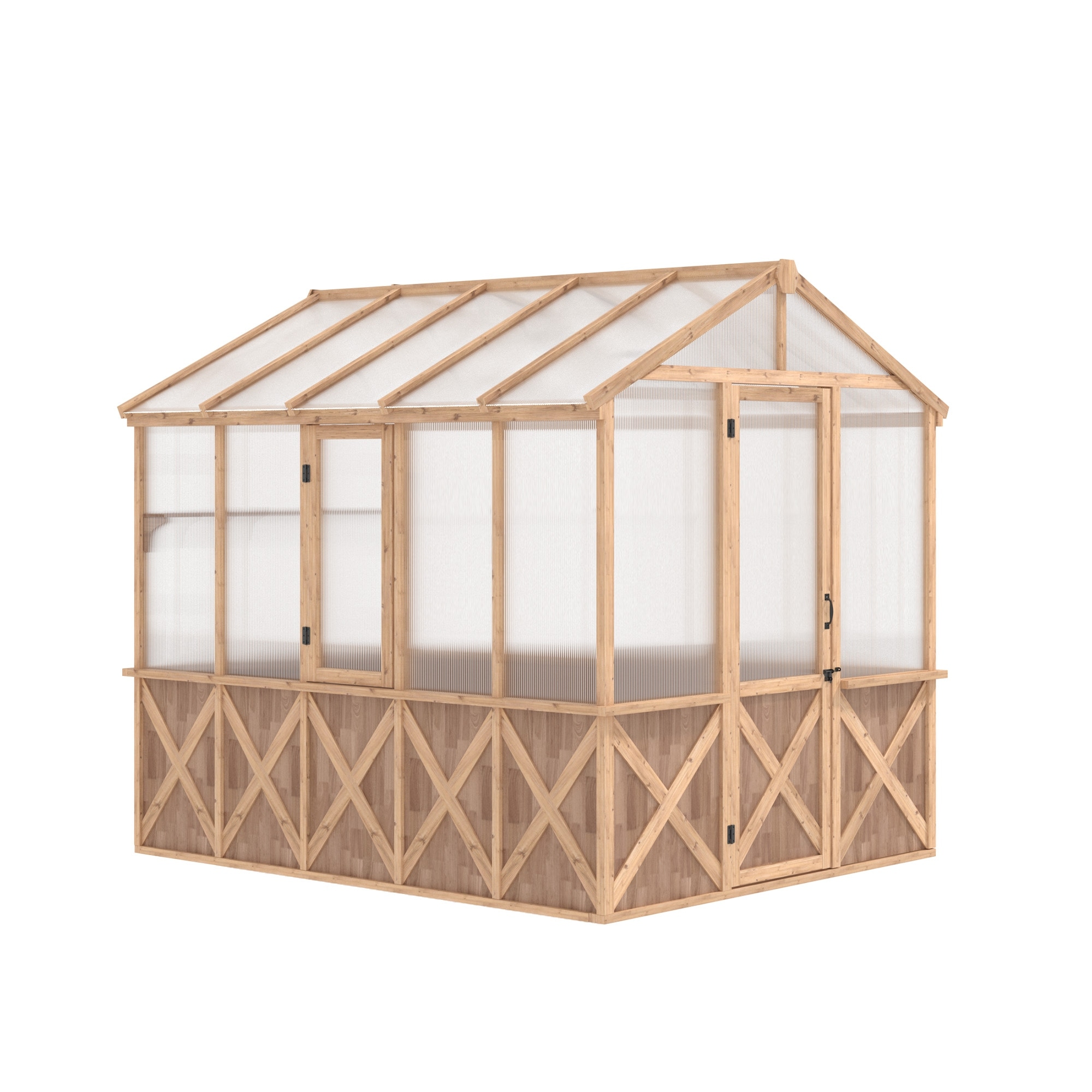 Outdoor Spruce Wooden Greenhouse Kit with Polycarbonate