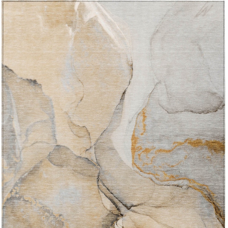 Elfi Contemporary Abstract Weather Resistant Classic Meets Modern Outdoor Rug