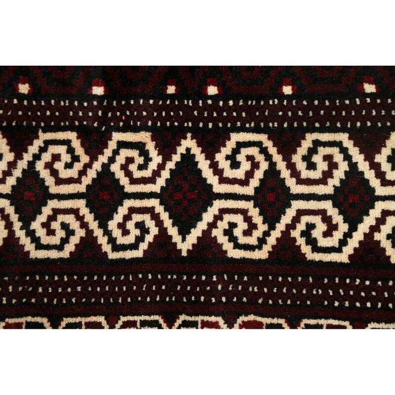 Geometric Persian Balouch Area Rug Handmade Traditional Wool Carpet - 2'9" x 3'9"
