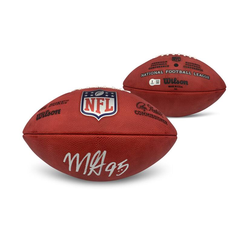 Myles Garrett Autographed NFL Authentic Full Sized Game Signed Football Beckett COA - 8'6" x 11'6"