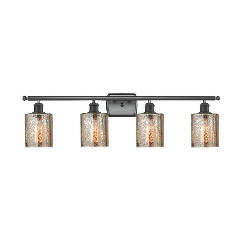 Innovations Lighting Cobbleskill 4 Light 36" Wide Bathroom Vanity - Matte Black / Mercury