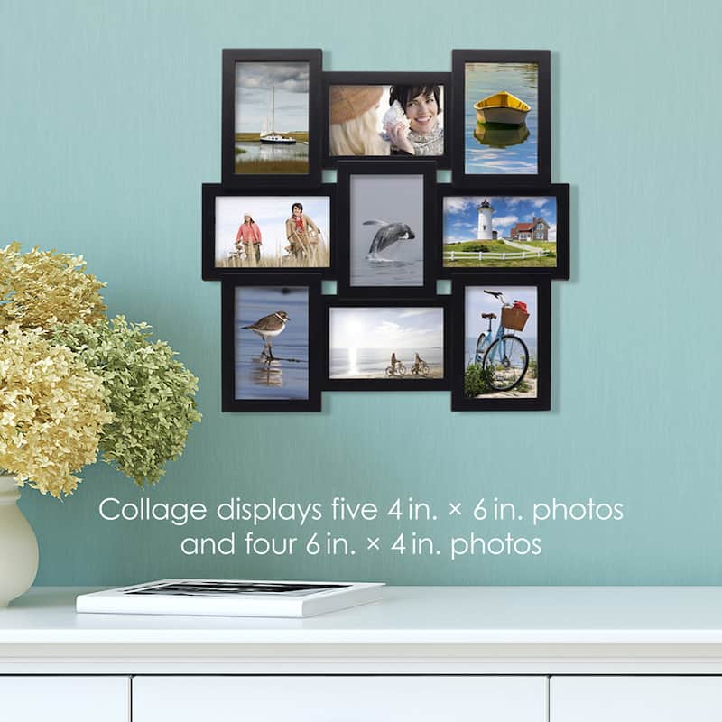 Melannco 9-Opening Black Collage Photo Frame, 18 Inch