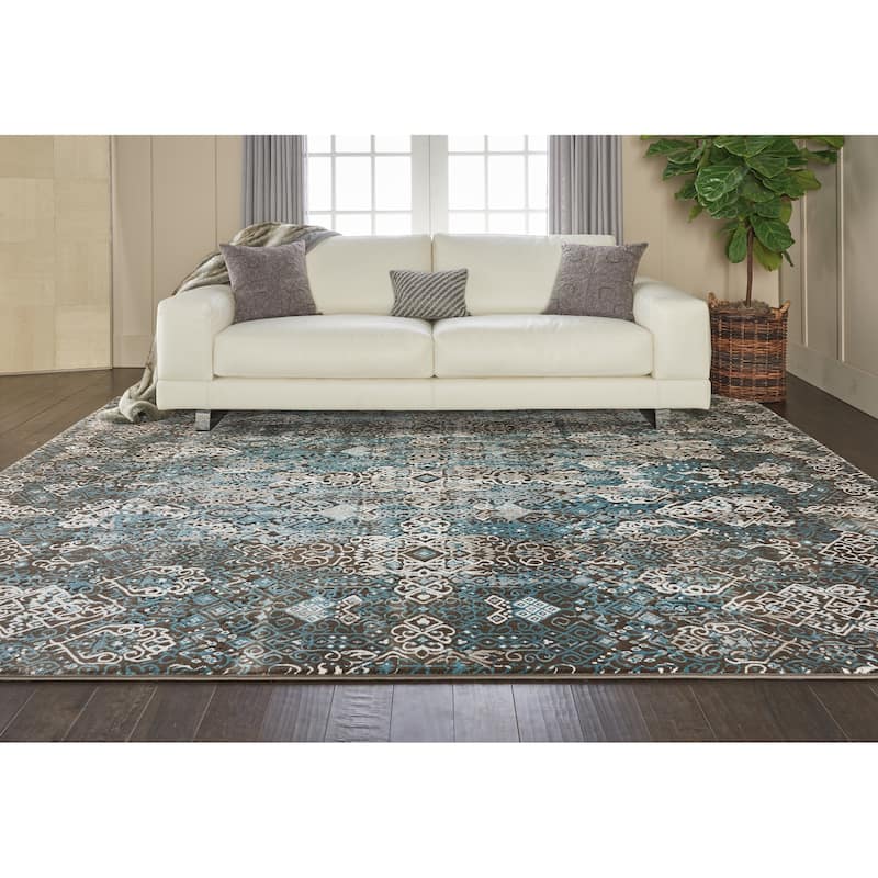 Nourison Karma Vintage Over-Dyed Medallion Area Rug