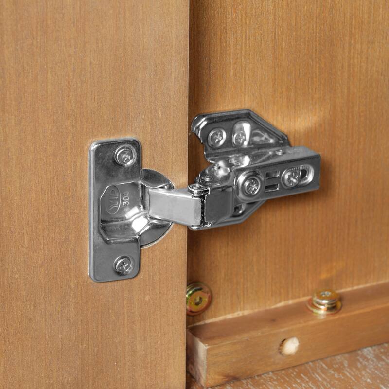 4 Doors Vintage Sideboard Cabinet with Metal Handles