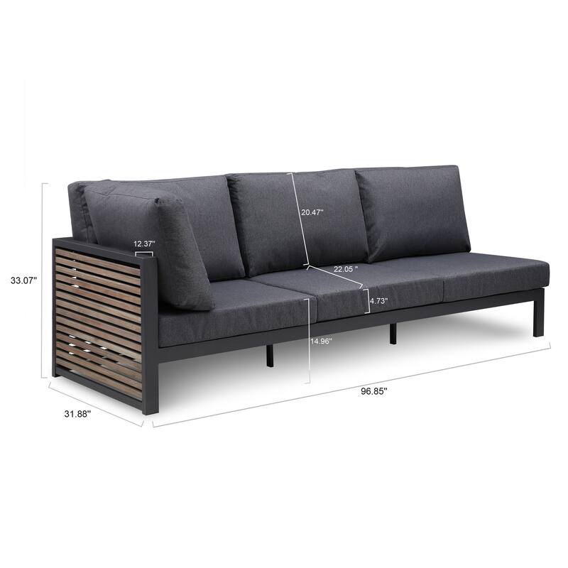 Cadora Teak 5 - Person Outdoor Sectional Seating Group- Right Hand Facing
