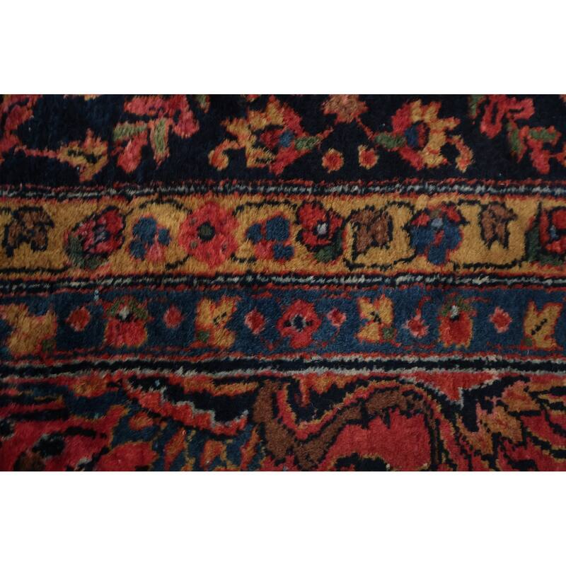 Hand Knotted Oriental 100% Wool Carpet Traditional Floral Pink Sarouk Area Rug - 17' 10'' X 10' 6''