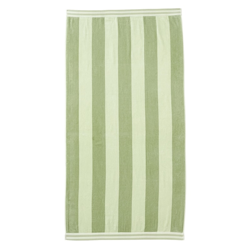 Linery & Co. 100% Cotton Velour Cabana Stripe Beach Towel