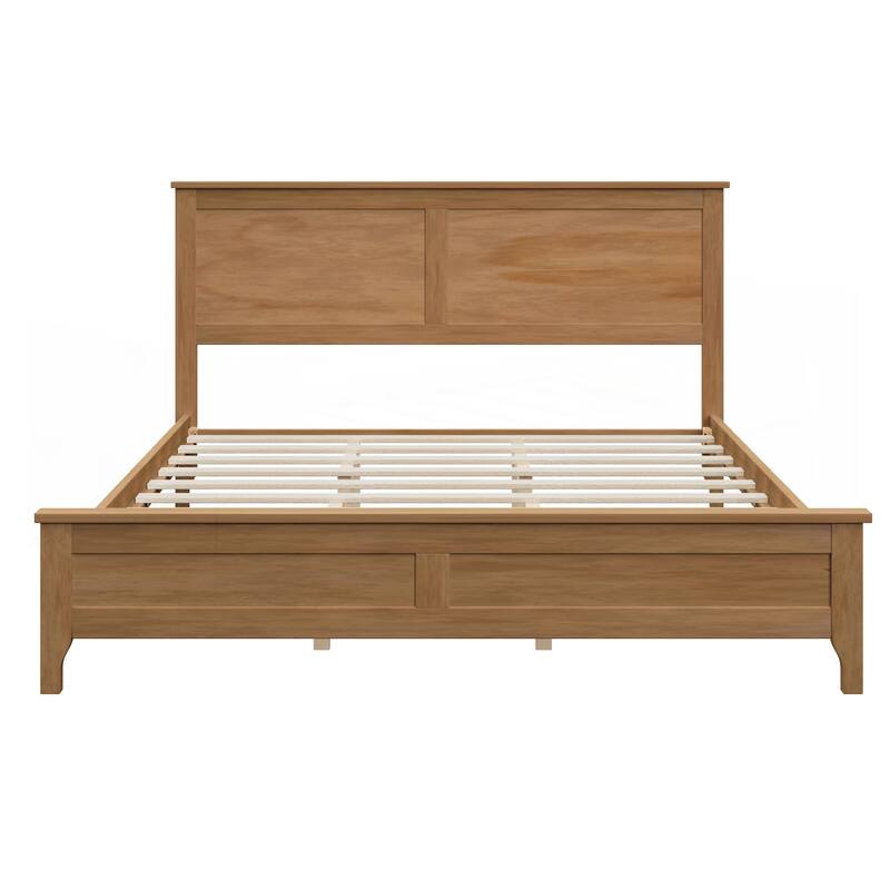 Modern Solid Wood Queen Size Platform Bed