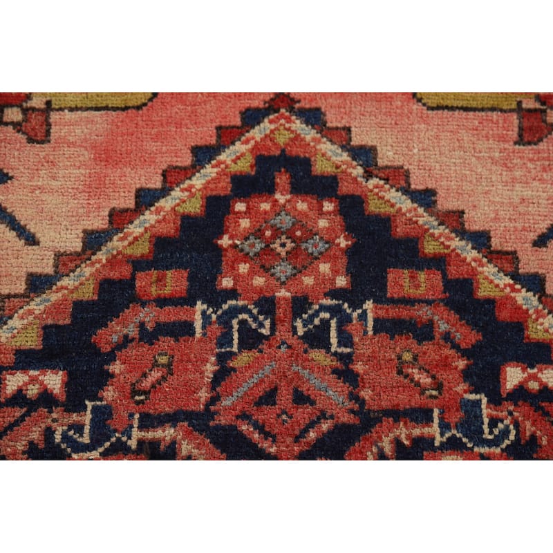 Geometric Malayer Vintage Persian Runner Rug Handmade Wool Carpet - 3'6" x 10'2"