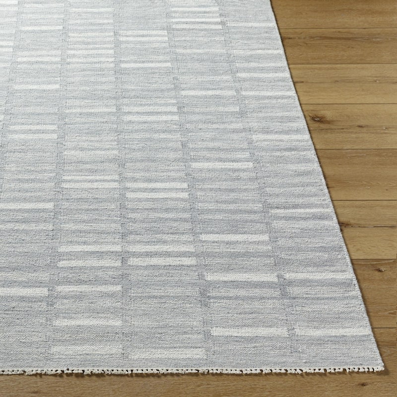 Madilyn Mid-Century Modern Stripe Fringed Area Rug