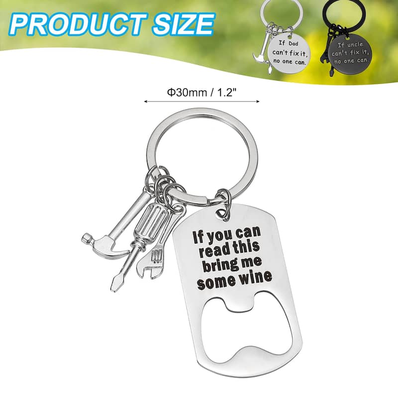 Bottle Opener Keychain Gifts, If You Can Read This Bring Me Some Wine - Silver
