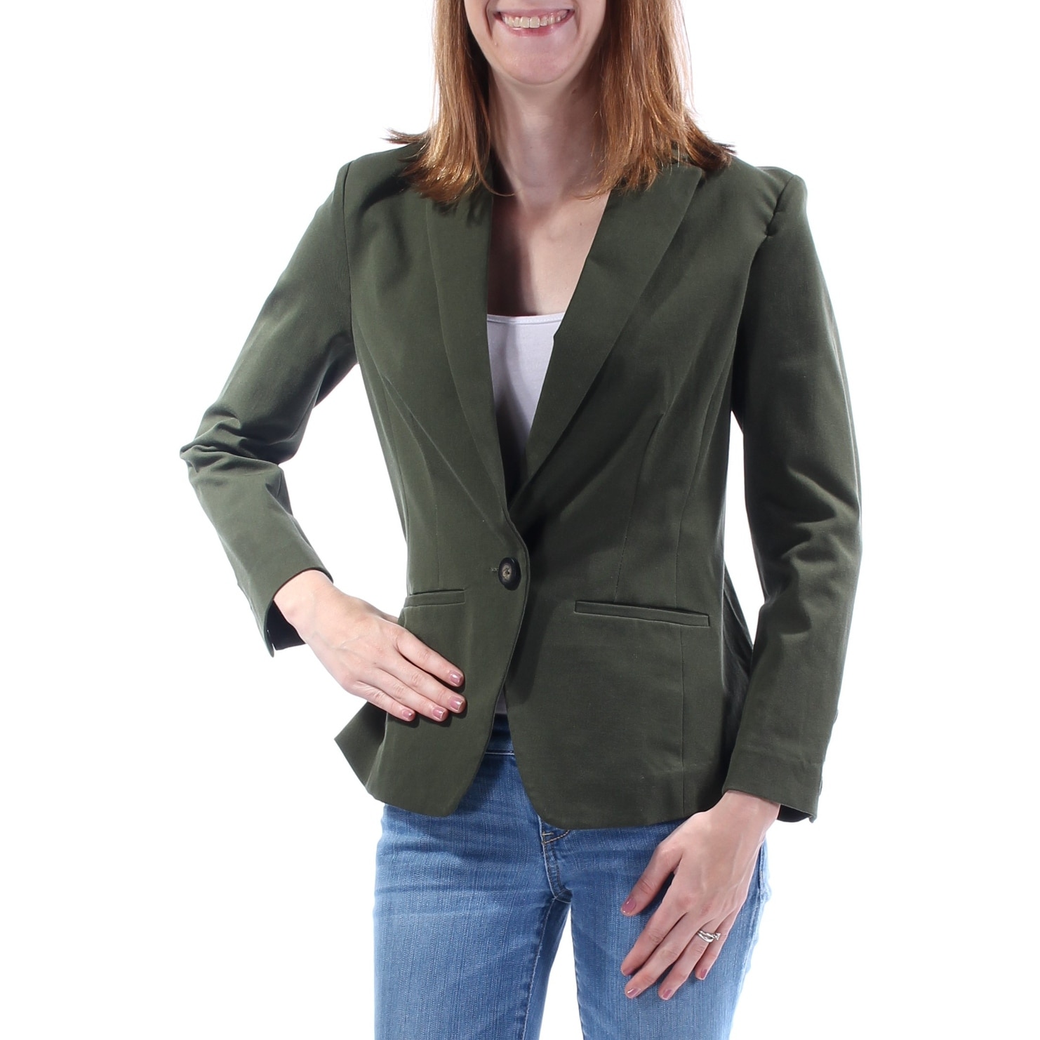 green blazer outfit womens