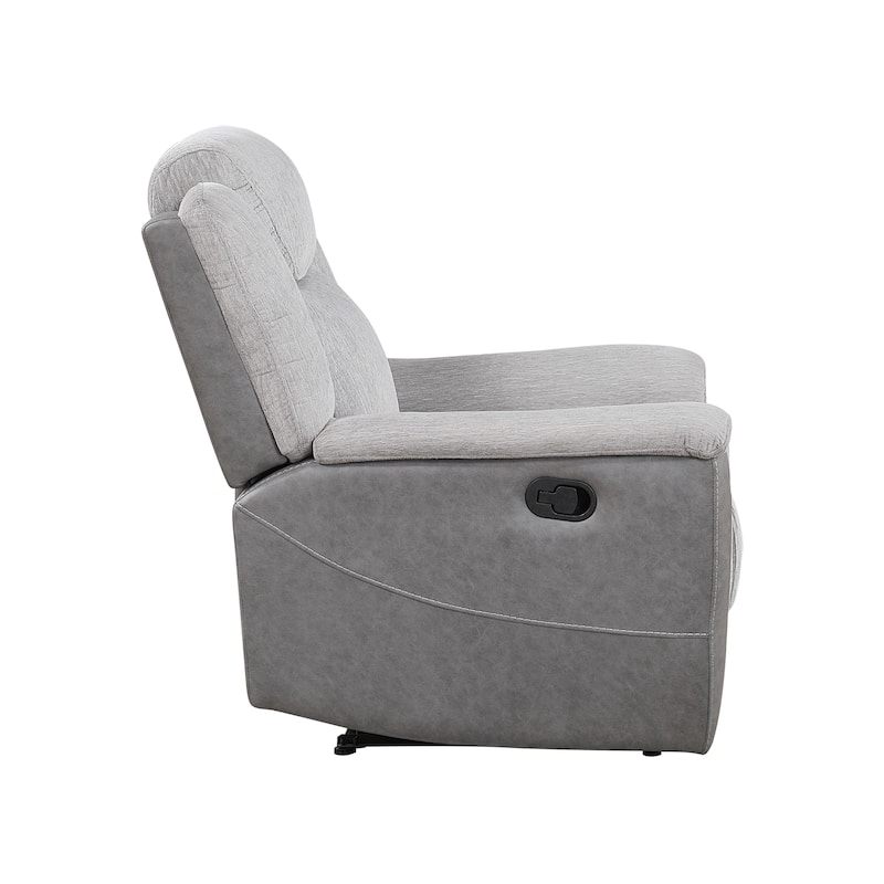 Nadalia 40" Chenille and Microfiber Manual Recliner - Tab Pull Motion