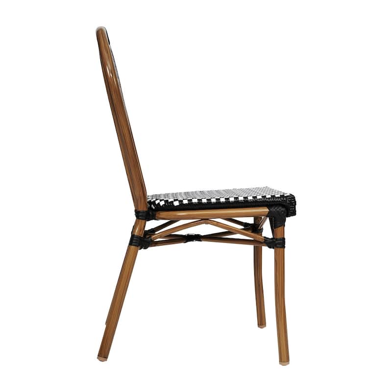 All-Weather Commercial Paris Chair with Black Metal Frame