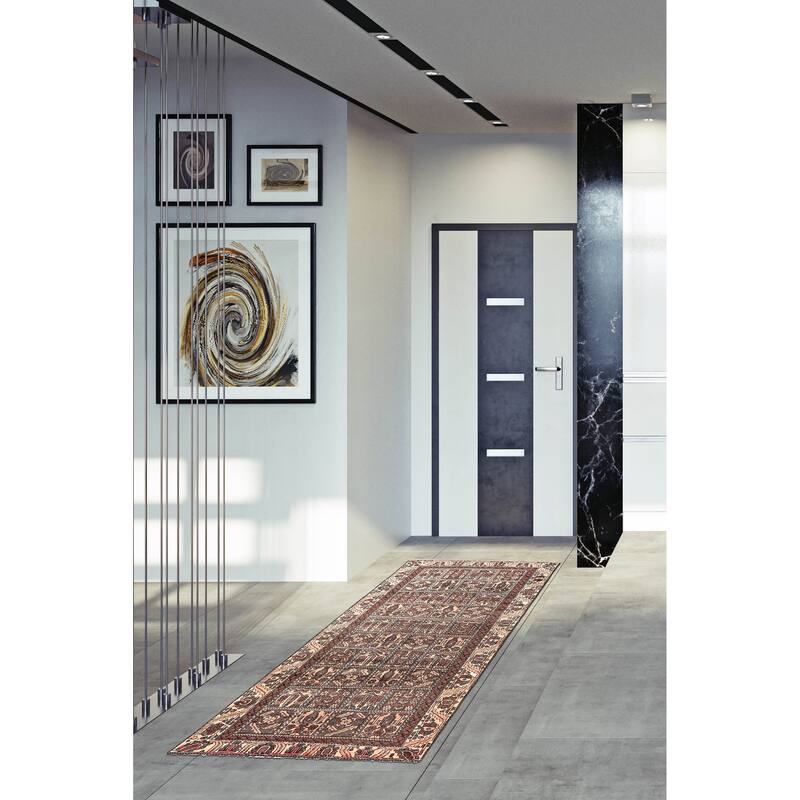 ECARPETGALLERY Hand-knotted Kayseri Vintage Brown Wool Rug - 4'11 x 9'6