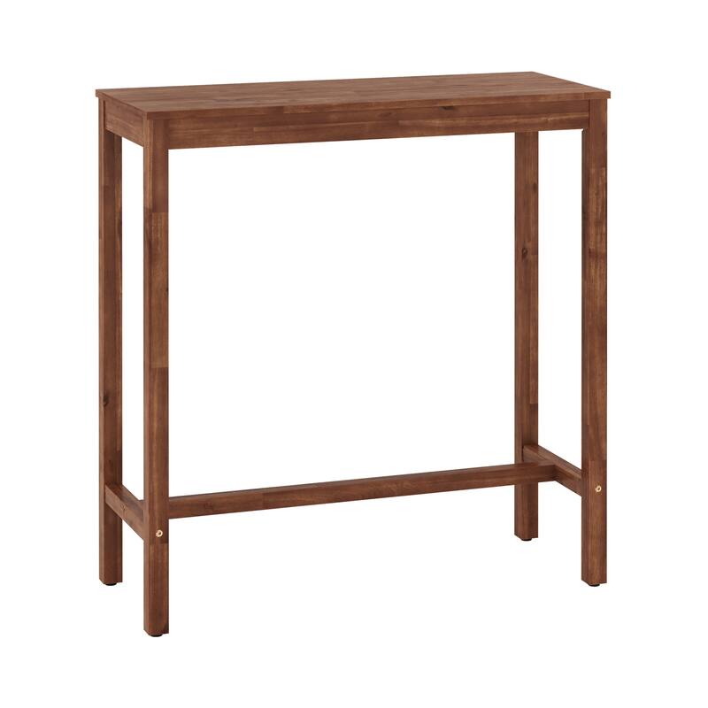 Casual 38 in. Outdoor & Indoor Rectangular Patio Bar Table Wood Dining Table