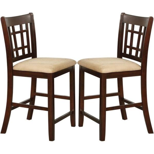 Brown Cherry Counter Height Dining Stools (Set of 2) Set of 2 Bed