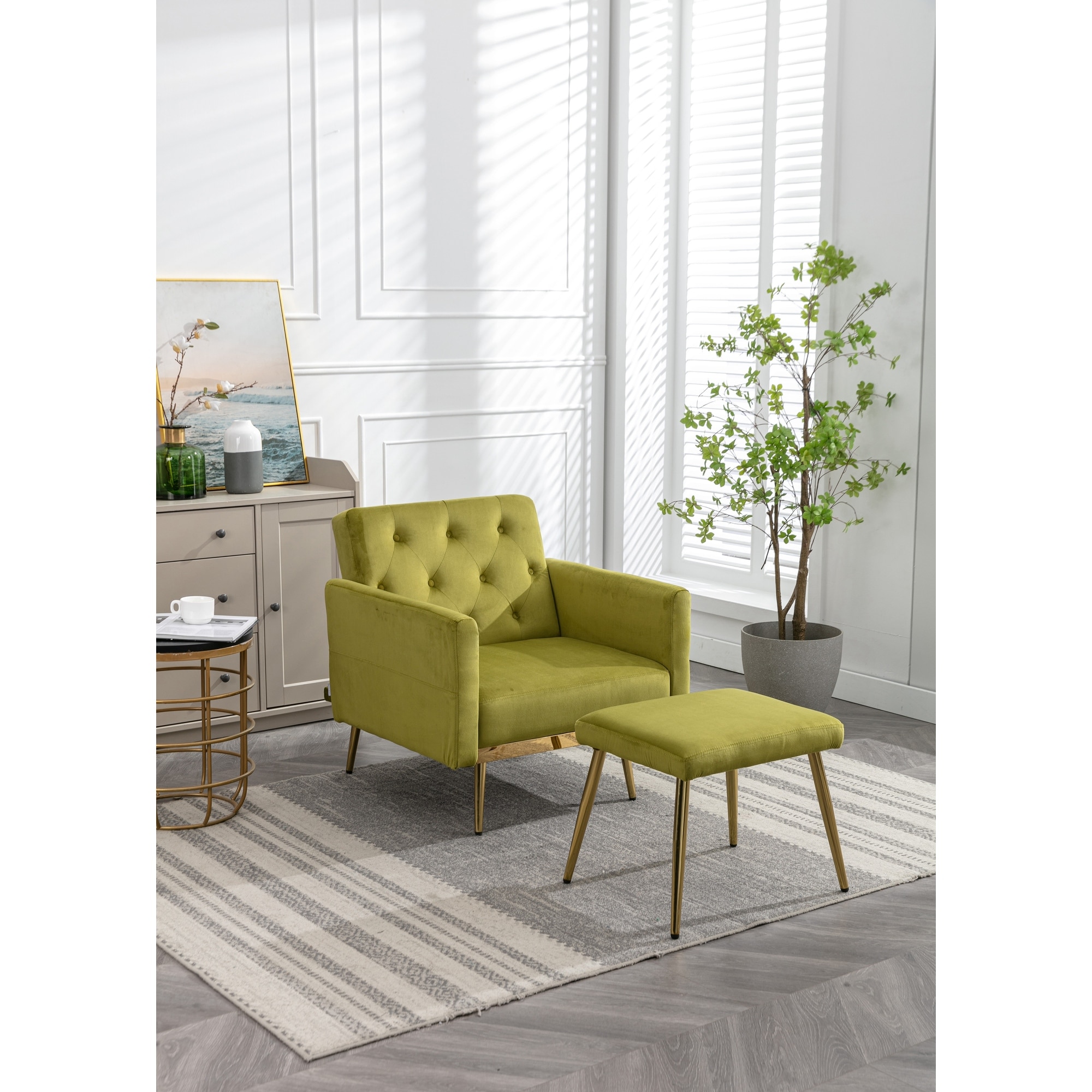 Carson carrington arvika button tufted high back best sale velvet accent chair