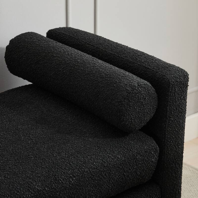66.34"W Elegant Upholstered Bench with Pillows for End of Bed, Bedroom, Living Room