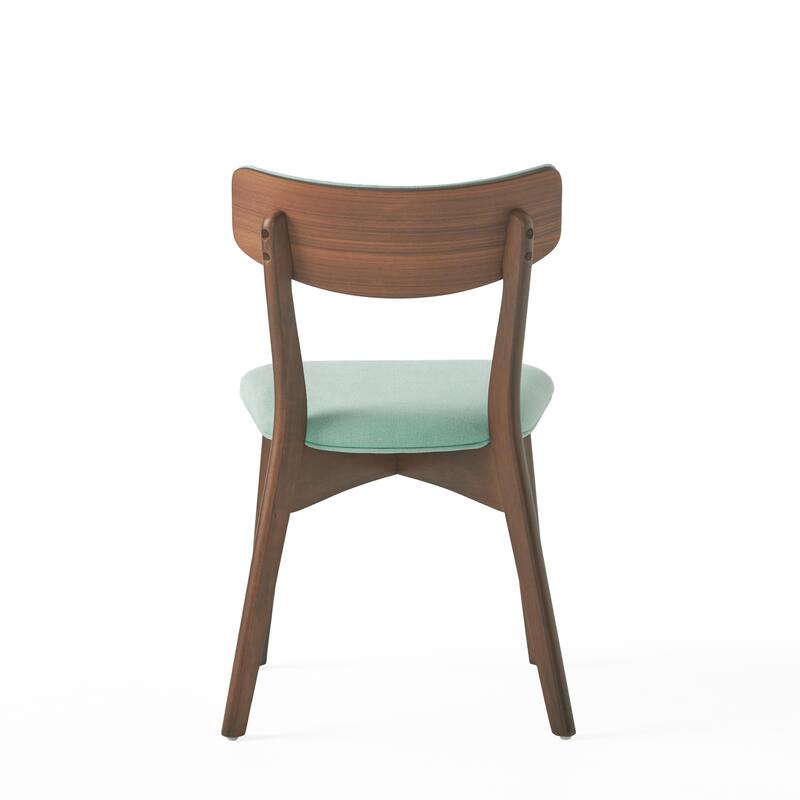 Chazz Mid-Century Modern Upholstered Rubberwood Dining Chairs (Set of 2) by Christopher Knight Home