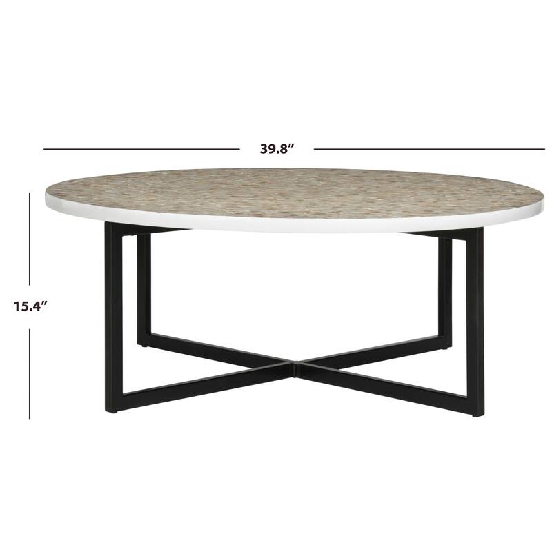 SAFAVIEH Marharita Cream Coffee Table - 39.8" x 39.8" x 15.4" - 40Wx40Dx15H